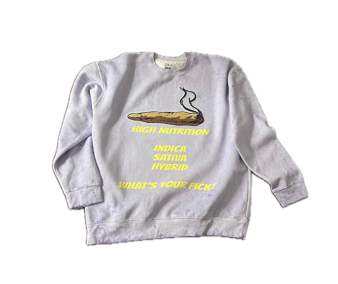 High Nutrition Clothing Purple Stone Washed Sweatshirt